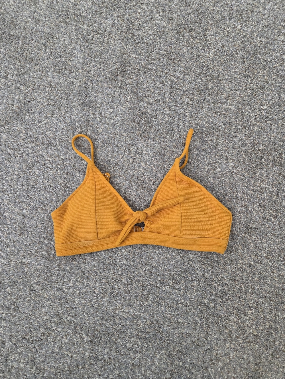 Mustard Yellow Ribbed Bikini Top